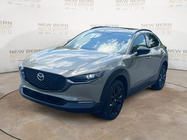 2025 Mazda Mazda CX-30 2.5 Carbon Turbo in Zircon Sand Metallic — front three-quarter view